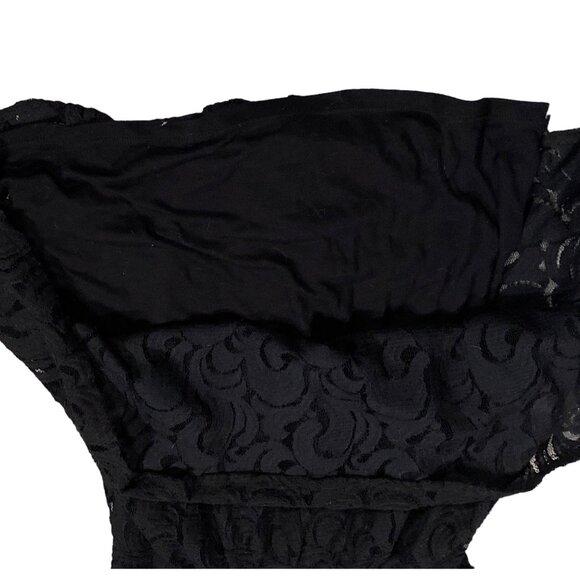 Free People Dress Womens 6 Black Lace V Back Sleeveless Mini TURN TIME BACK Y2K - Picture 12 of 16